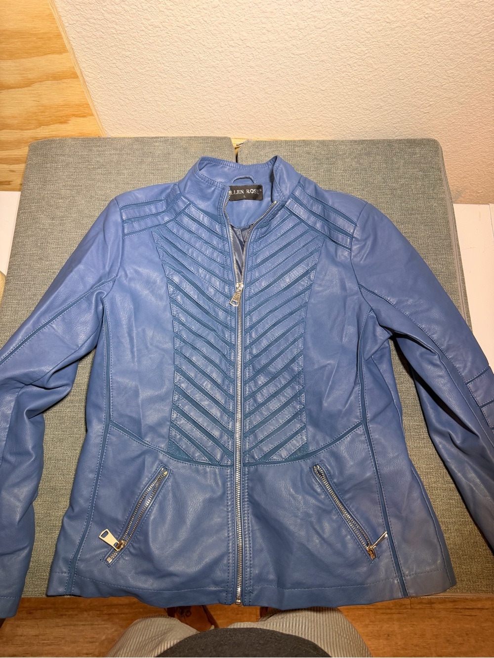 Quilted-Panel Leather Jacket